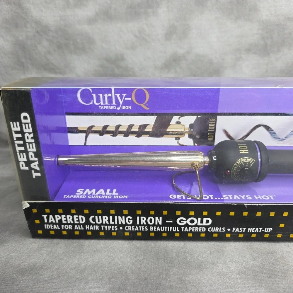 Hot Tools Curly-Q Small Tapered Curling Iron Gold Model HTG1850 NEW